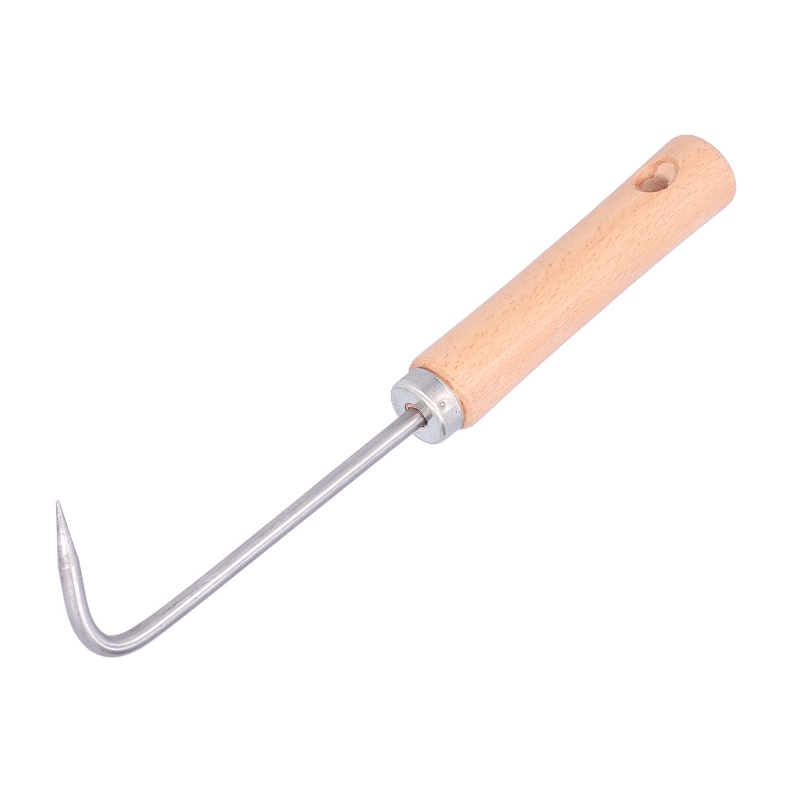 Root Hook Ergonomical Pick Rake Portable With Wooden Handle For Garden