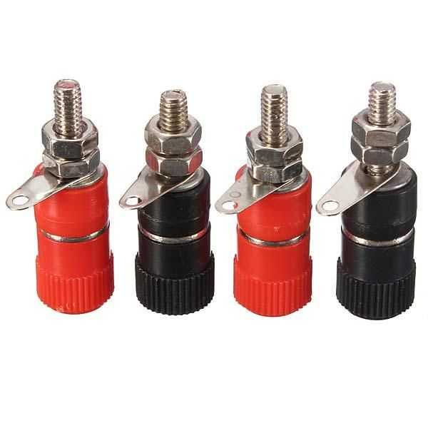 4Pcs Speaker Amplifier Terminal Binding Post Female Connector For Banana Plug