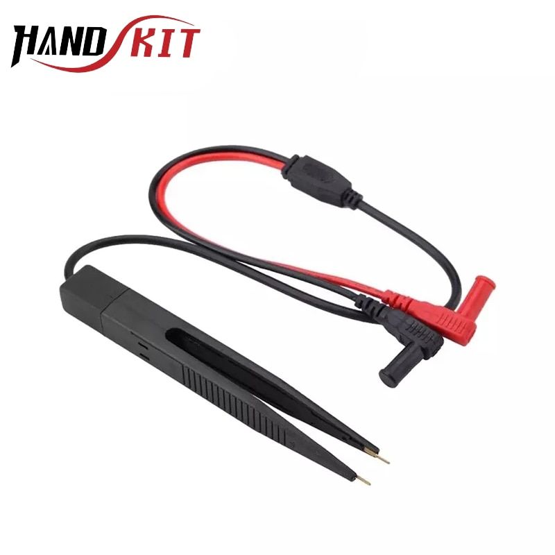 HANDSKIT SMD CComponent LCR Testing Tool Digital Multimeter Tester Meter Pen Probe Lead Tweezers Voltmeter Capacitance Test