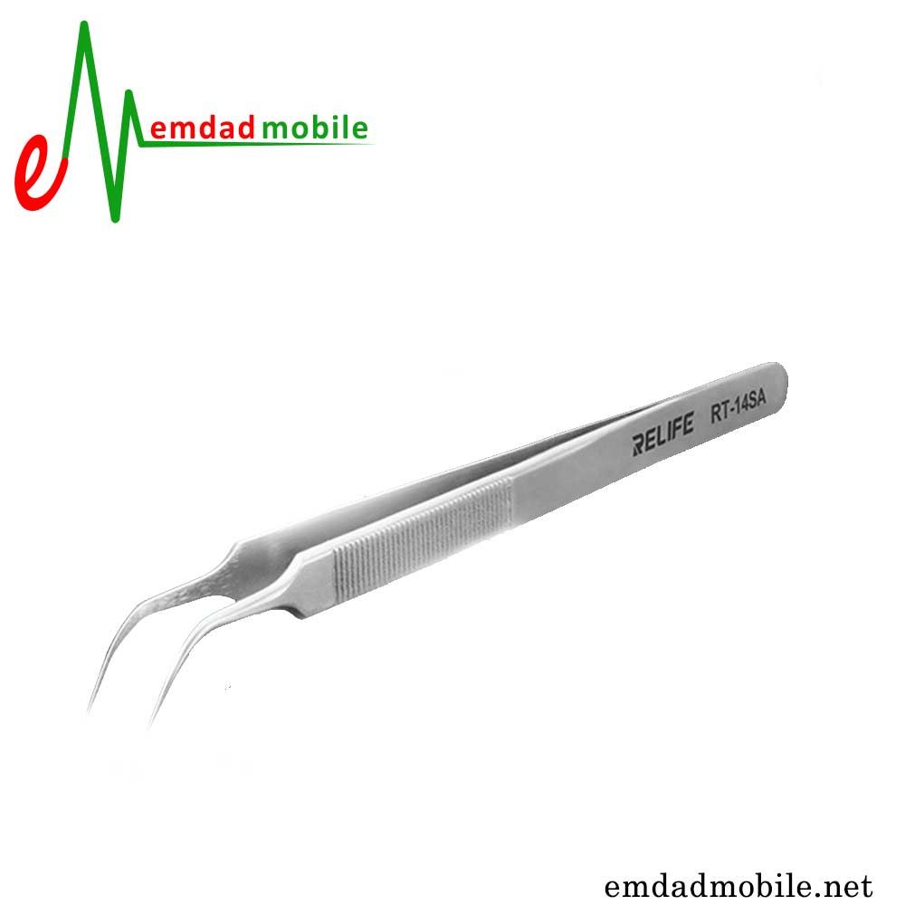 Tweezer RT-14SA LONG CURVED TIP Precision Tweezers Curved Tweezers Tools Professional Tweezers TW-14S Stainless Steel Curve Tweezers