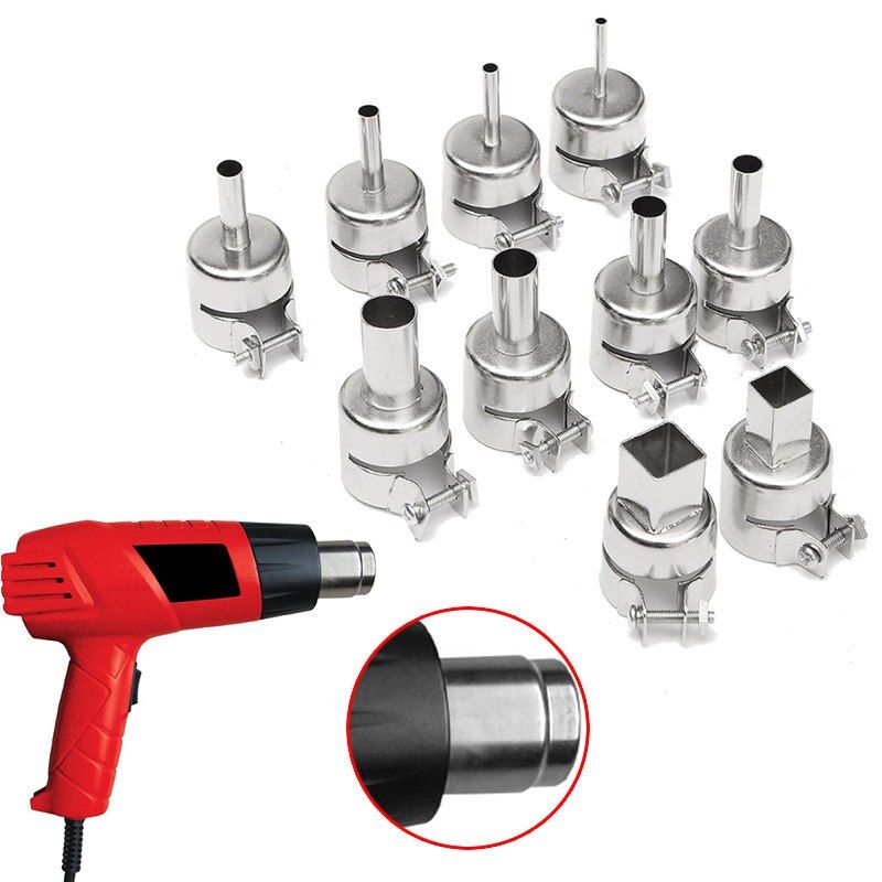 Ossieao 10pcs/Set Heat Nozzle Tool Kits for 850 Hot Air Soldering Station Rework BGA
