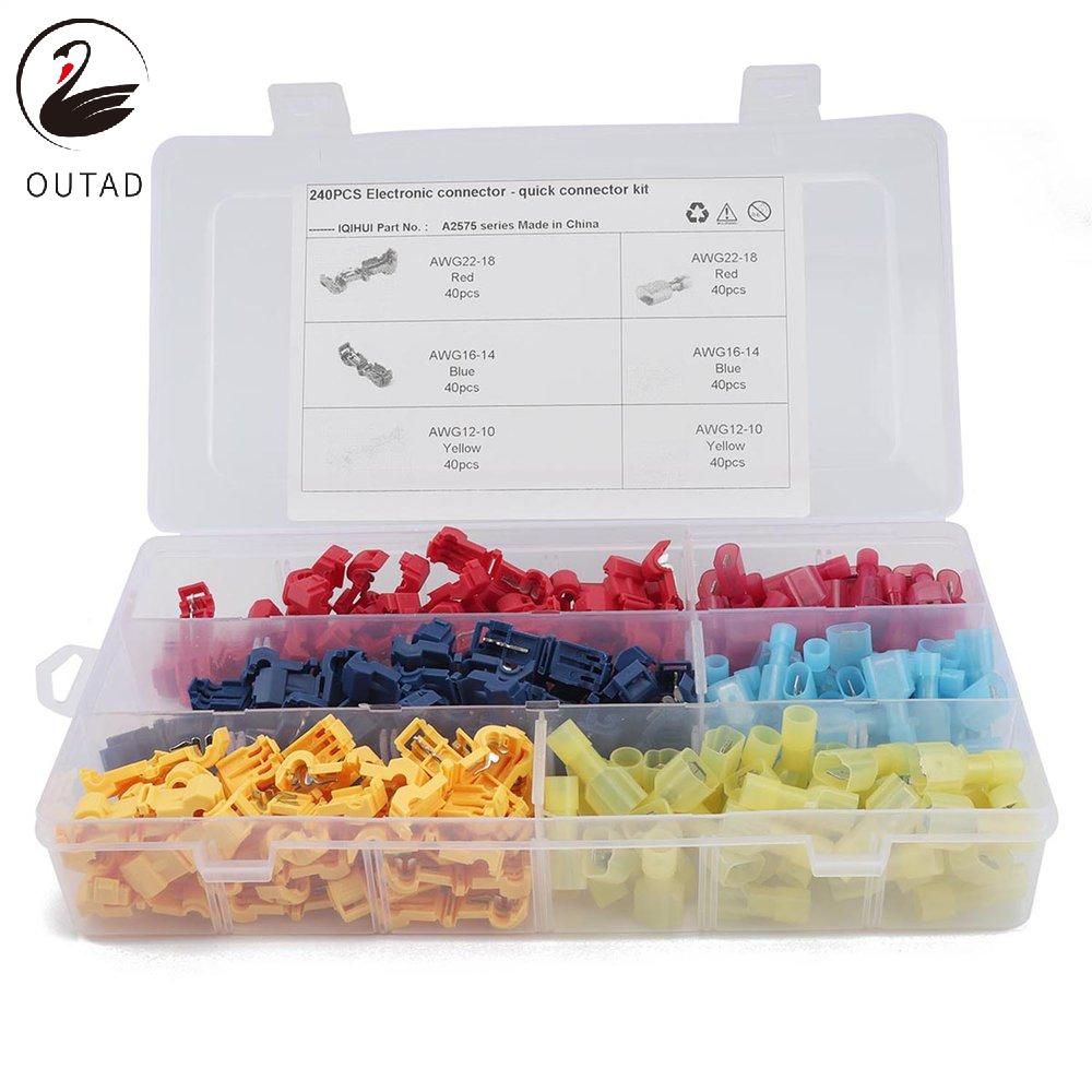 T-type Free-break Fast Nylon Insulated Terminal Block Combined Connector Joint A2574 120 pcs per Set