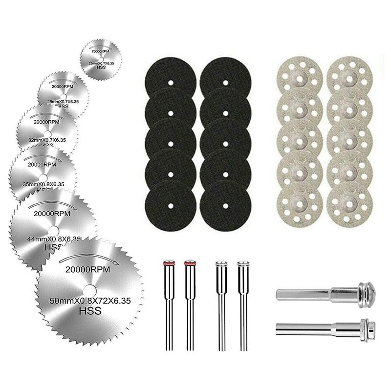 32Pcs Saw Blade Set HSS Mini Circular Saw Blade for Dremel Rotary Tools Resin Cut-Off Wheels Diamond Cutting Discs