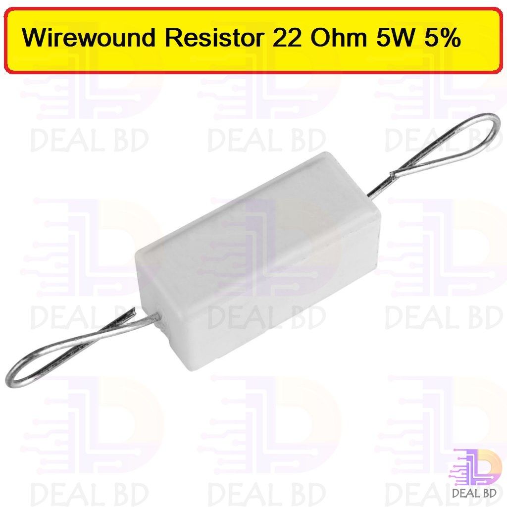10Pcs- Wirewound Resistor 22 Ohm 5W 5% Wire Wound Cement Resistor 22 Ohm 5 Watt