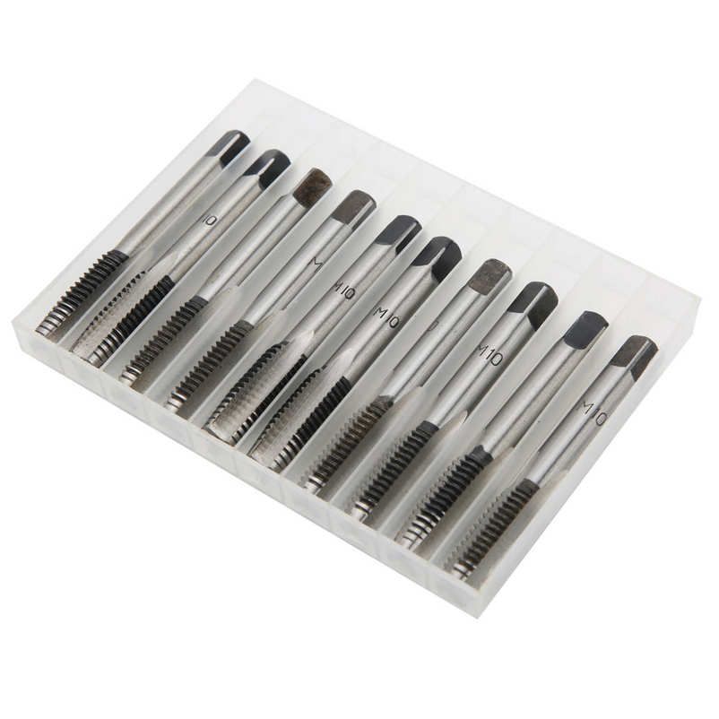 Hand Tools 10pcs Metric Taps M10 Thread Carbon Steel Straight Flute First Taper Plug Tap High Rigidity
