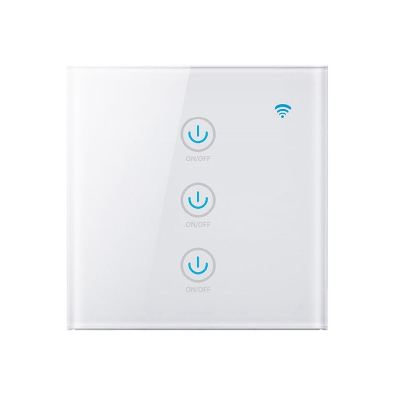 Smart Wifi Switch EU 3 Gang Tuya Smart Life App Wireless Remote Control Smart House Press Panel Light Switch EU Plug