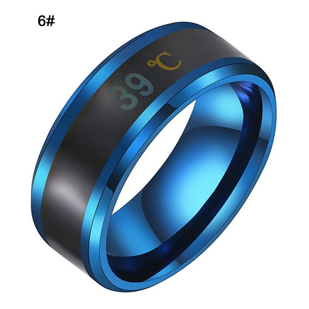 Smart Tature Ring Fashion Stainless Steel Intelligent Tature Sensor Rings Thermometer Finger Digital Tature Meter