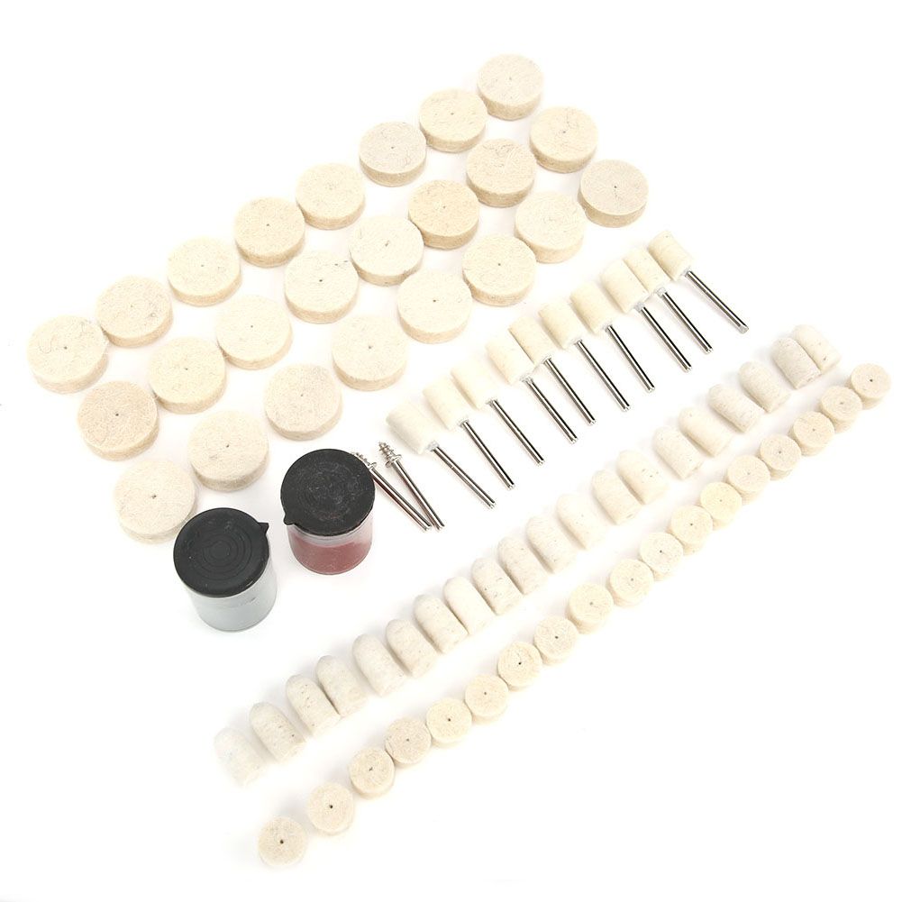 76Pcs Soft Wool Polishing Wheel Pads Buffing Rotary Tool Accessory Kit Durable