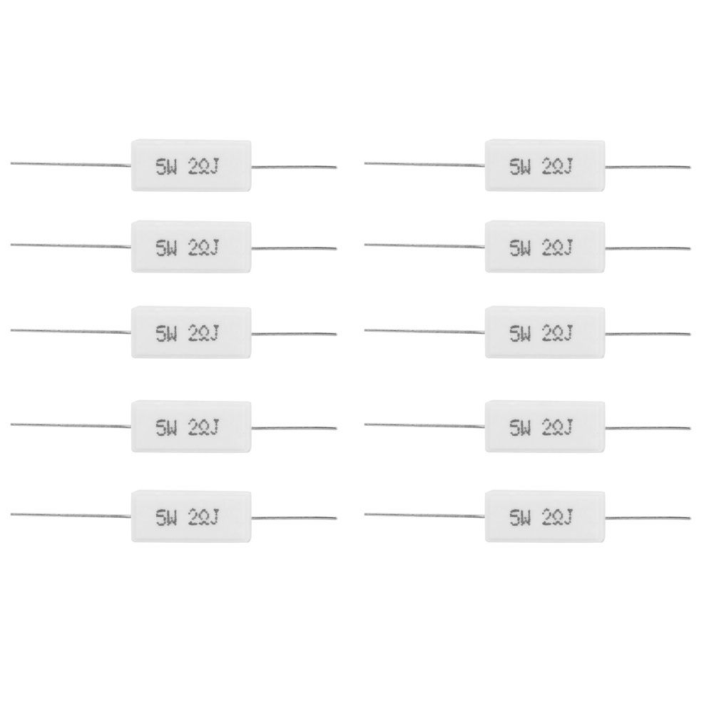 10Pcs Cement Resistor 1R 2R 2.2R 3R 5R 10R 5W Power Resistance 5% Insulated Electronic Components 7.9 x 3.9 0.8in