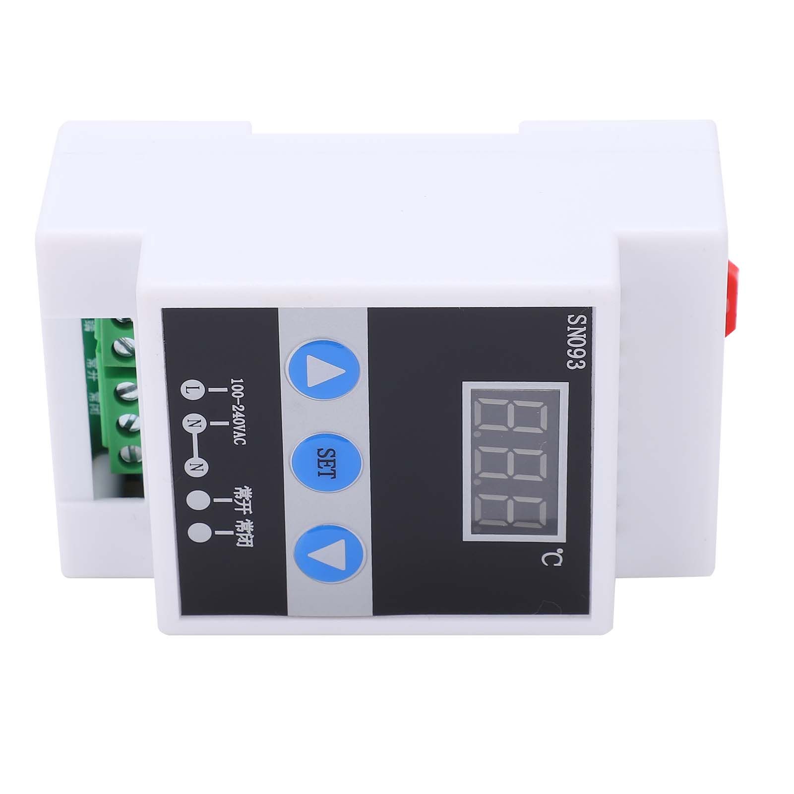 Temperature Regulator Digital Thermostat Control DIN Rail Mount AC110-240V 2W