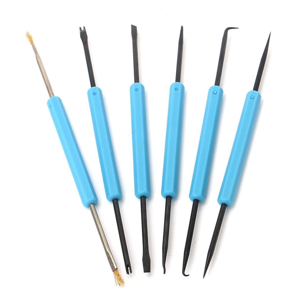 6 in 1 Solder Assist PCB Repair Tool Double-Sided Soldering Assist Aid Repair Tools Set Steel Solder Assist BGA PCB Repair Tool Set Precision Welding Grinding Hand Tools