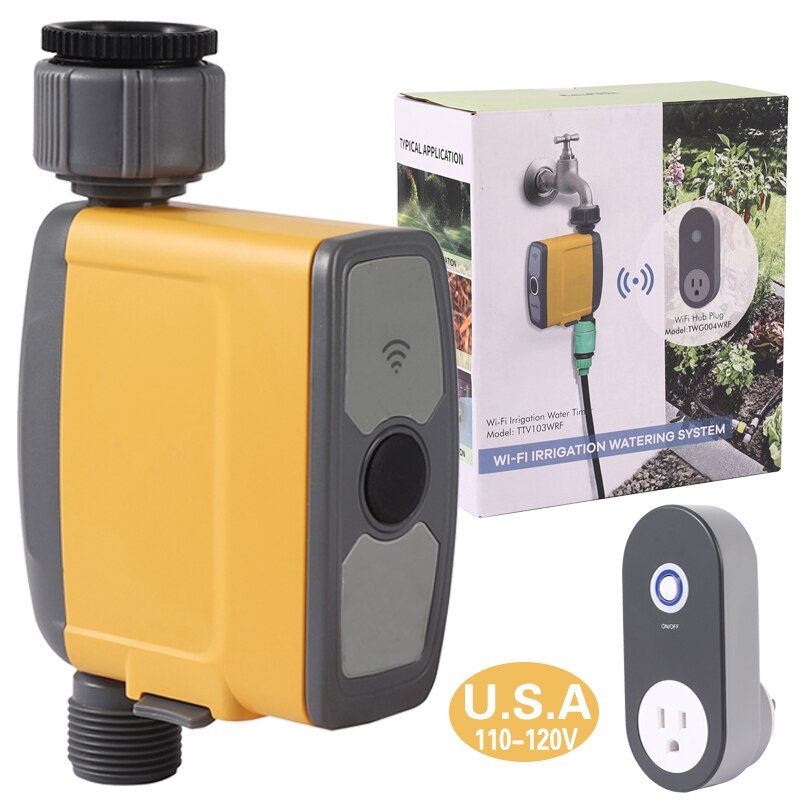 Waterproof WIFI Connect Tuya Smart Home Watering Timer System Soil Moisture Sensor Garden Irrigation Controller