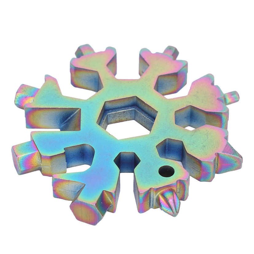Limeng La 18‑in‑1 Multifunctional Tool Snowflake Shape High‑Carbon Steel Spanner Portable Hex Wrench