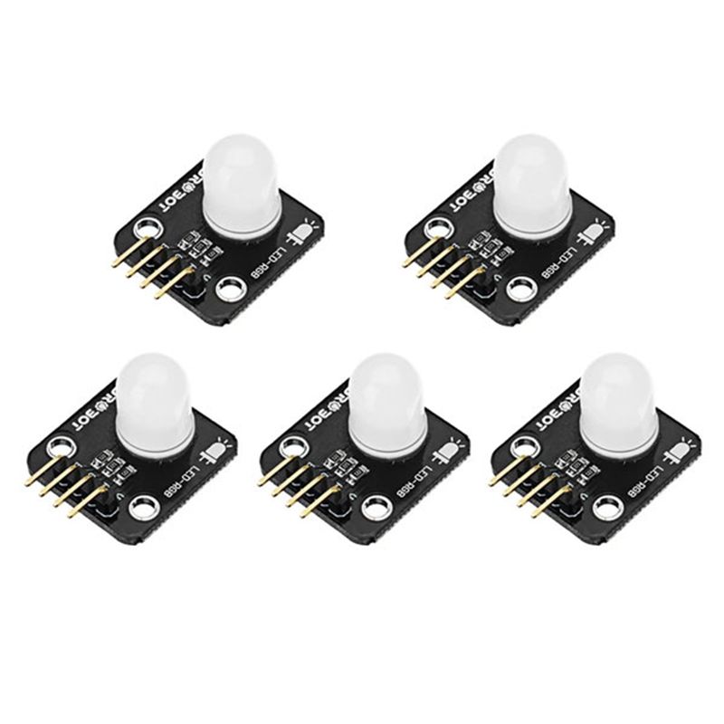 5Pcs LED Electronic Module RGB Full Color LED Module 5V 3 Primary Colors Light for Arduino Single Chip Microcomputer