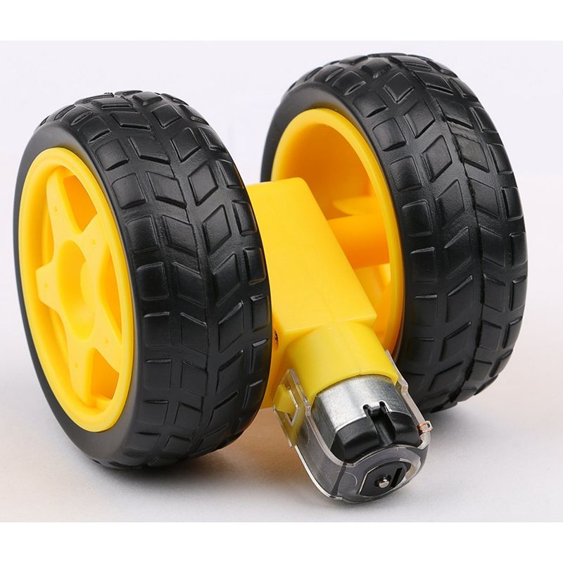 4PCS DC Electric Motor + Plastic TT Motor Tire Wheel Dual Shaft Gear Motor TT Gearbox Engine for Arduino Smart Car