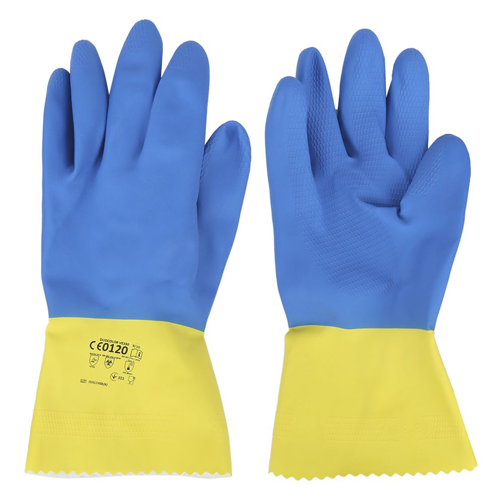 CarMeng La Latex Anti-Chemical Gloves Anti-Fungal Acid Alkali Resistant Nonslip Hands Protector for Laboratory Aquaculture