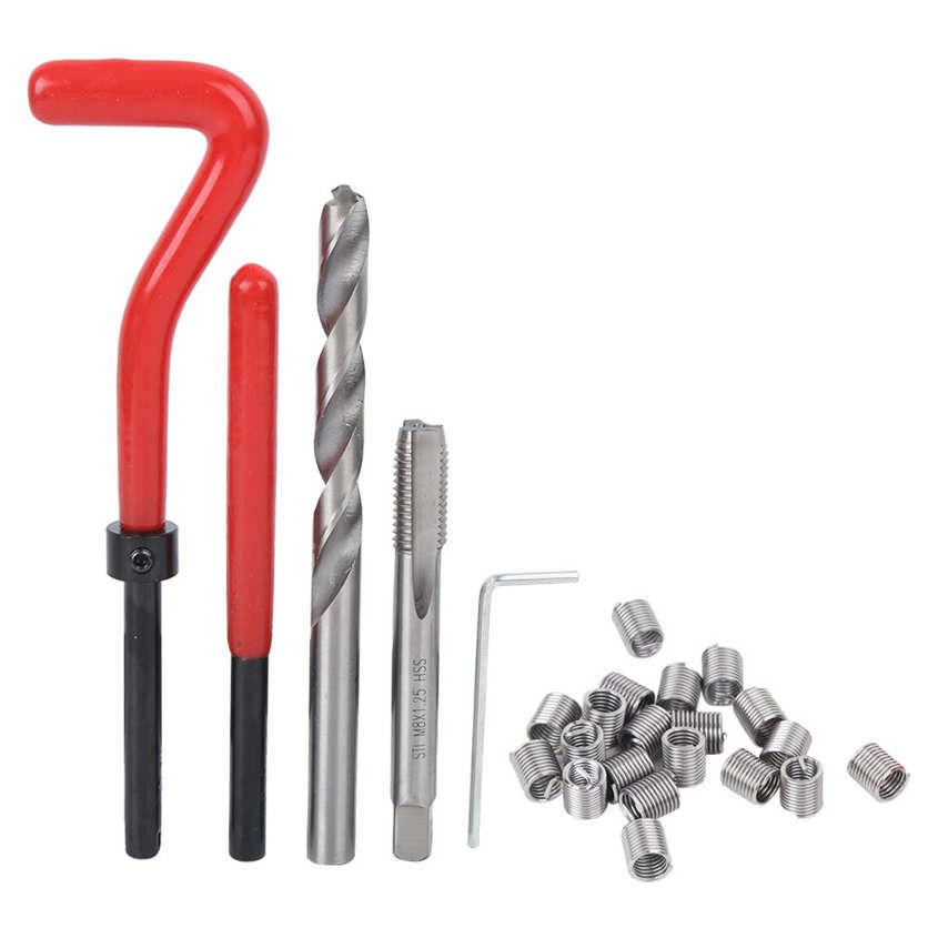 25pcs M8 Thread Repair Kit Tap Drill Bit Damaged Threads Tools
