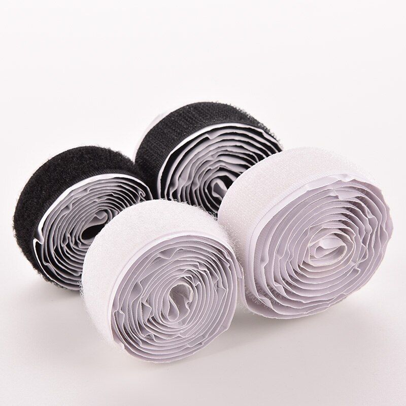 2 rolls of strong self-adhesive Velcro hook loop tape fastener 1m white portable tape