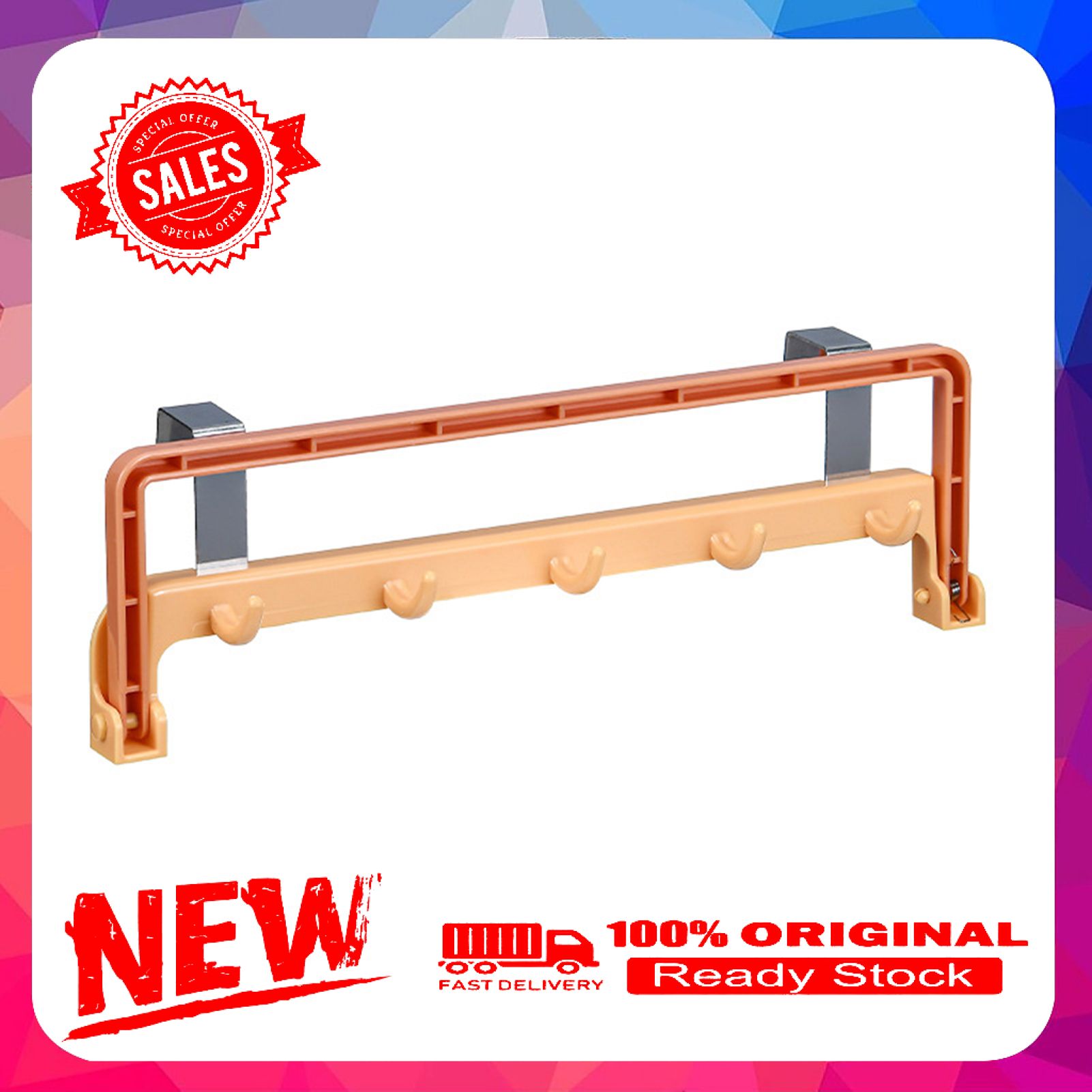 Multifunctional Towel Rack Punch Free ABS Wall Mountable Foldable Hanger Dish Cloth Shelf Holder for Daily Use