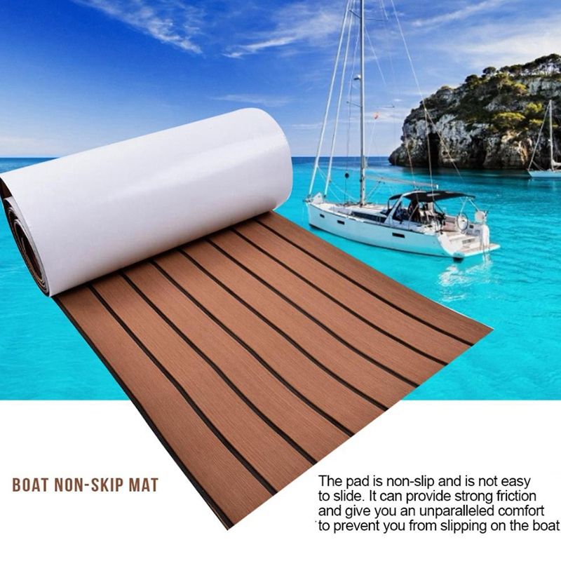 Foam Teak Decking EVA Foam Marine Flooring Faux Boat Decking Sheet Accessories Marine Brown Black 450X2400X6mm