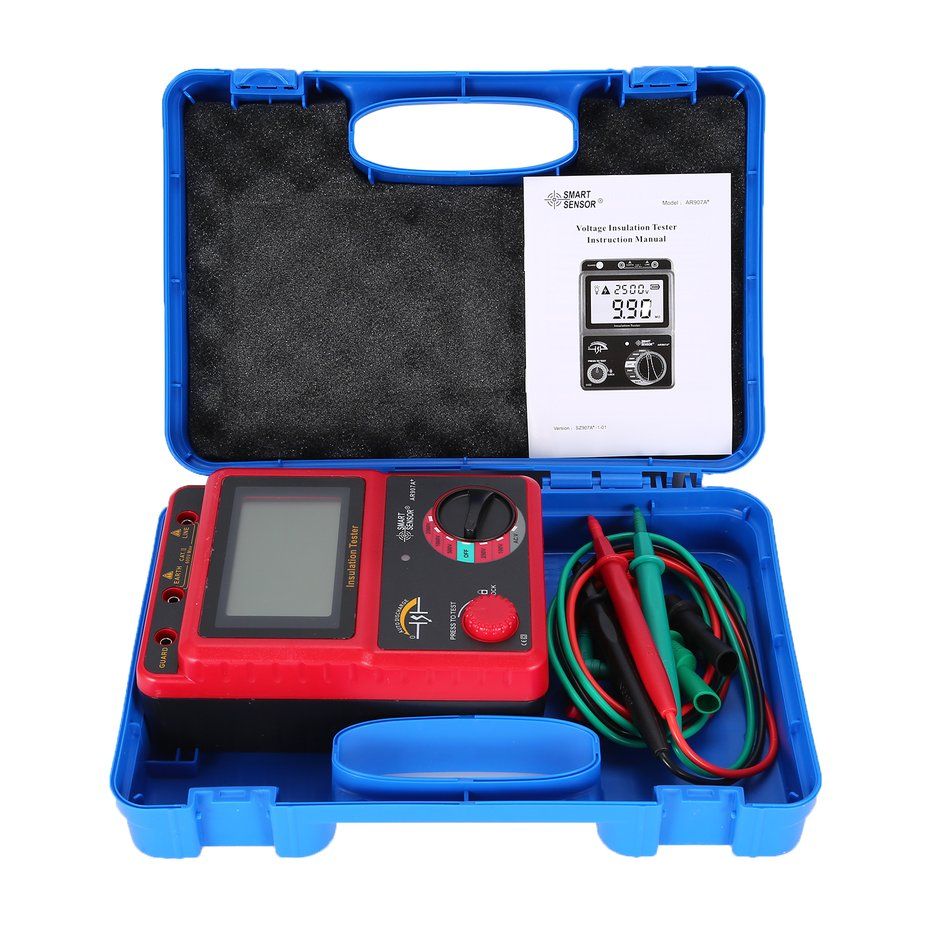 TE Smart Sensor AR907A+ Insulation Earth Voltmeter Resistance Tester Megohmmeter