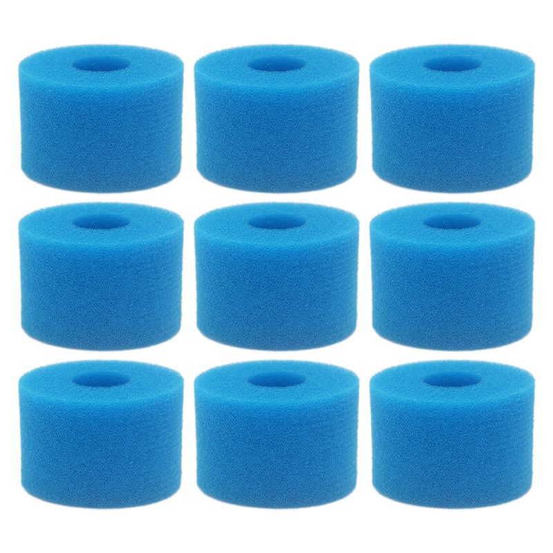 BRADOO- 9 Pcs Filter Sponge for Intex S1 Type Pure Spa Reusable Washable Foam Hot Tub Filter Cartridge
