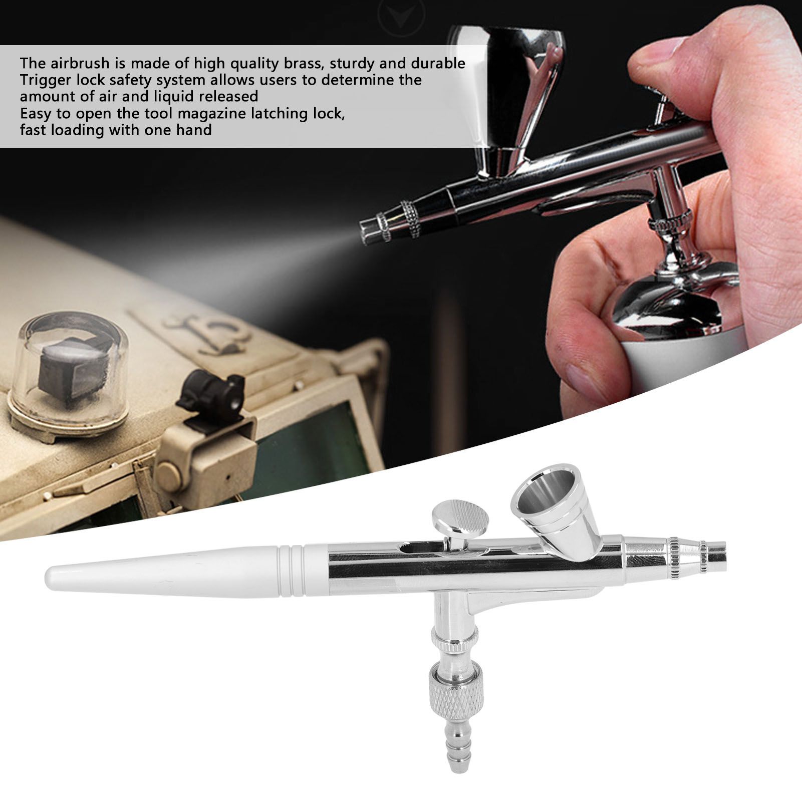 Airbrush Kit G1/8 Paint Spray Pen with Dropper and Wrench for Home Decoration Model Printing
