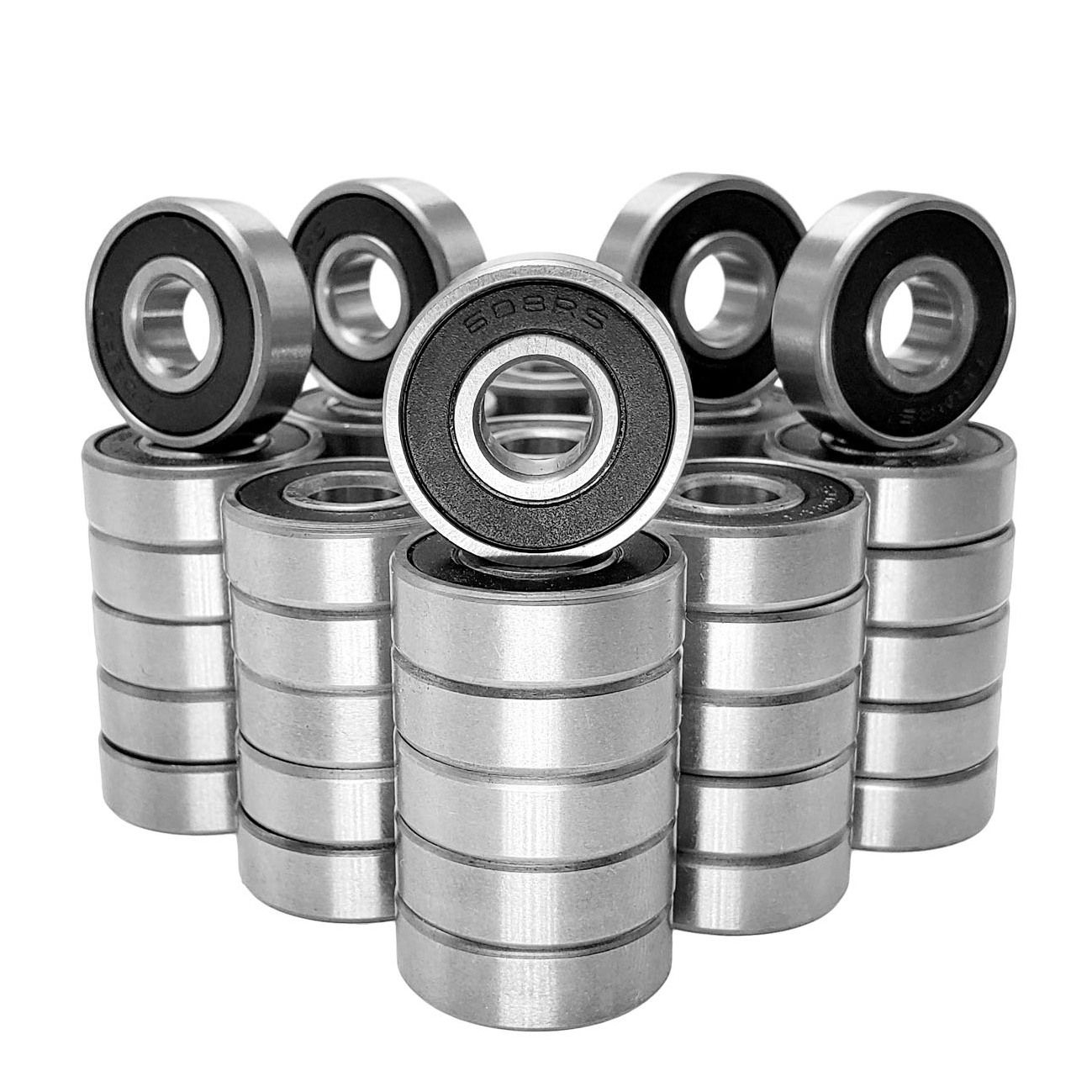 50Pcs/Set 608 2RS Ball Bearing ABEC-5 8X22X7 mm Deep Groove Carbon Steel Sealed Ball Bearings