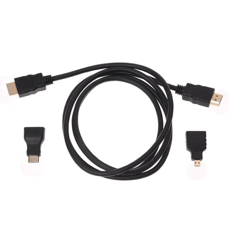 3 in 1 HD High Speed HDMI to HDMI Cable + Micro HDMI Adaptor+ Mini HDMI adapter