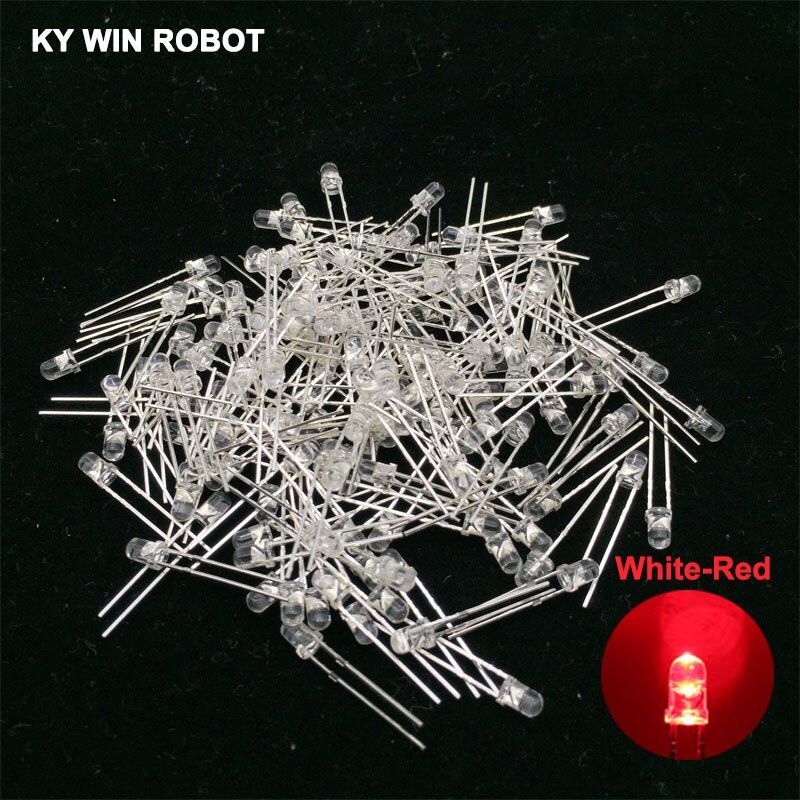 100pcs 3mm LED Diode 3 mm Assorted Kit White Green Red Blue Yellow Orange Pink Purple Warm white DIY Light Emitting Diodes