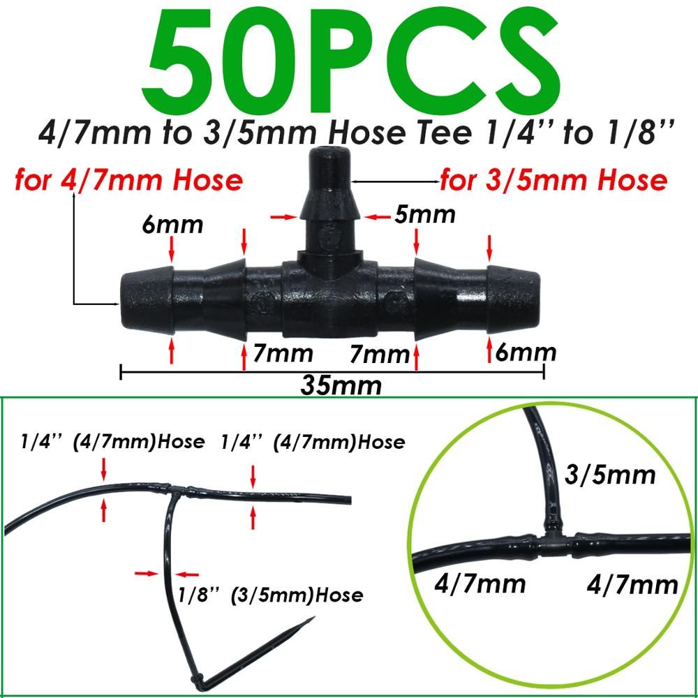 50X Bend Arrow Dripper 1/8" Micro Drip Irrigation Kit Emitter for 3/5mm Hose Garden Watering Saving Dropper Greenhouse