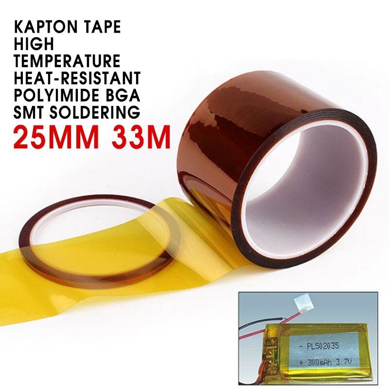 15mm/25mm 33M Kapton Tape High Temperature Heat-Resistant Polyimide BGA SMT Soldering Adhesives Sealers Stickers For Electrical