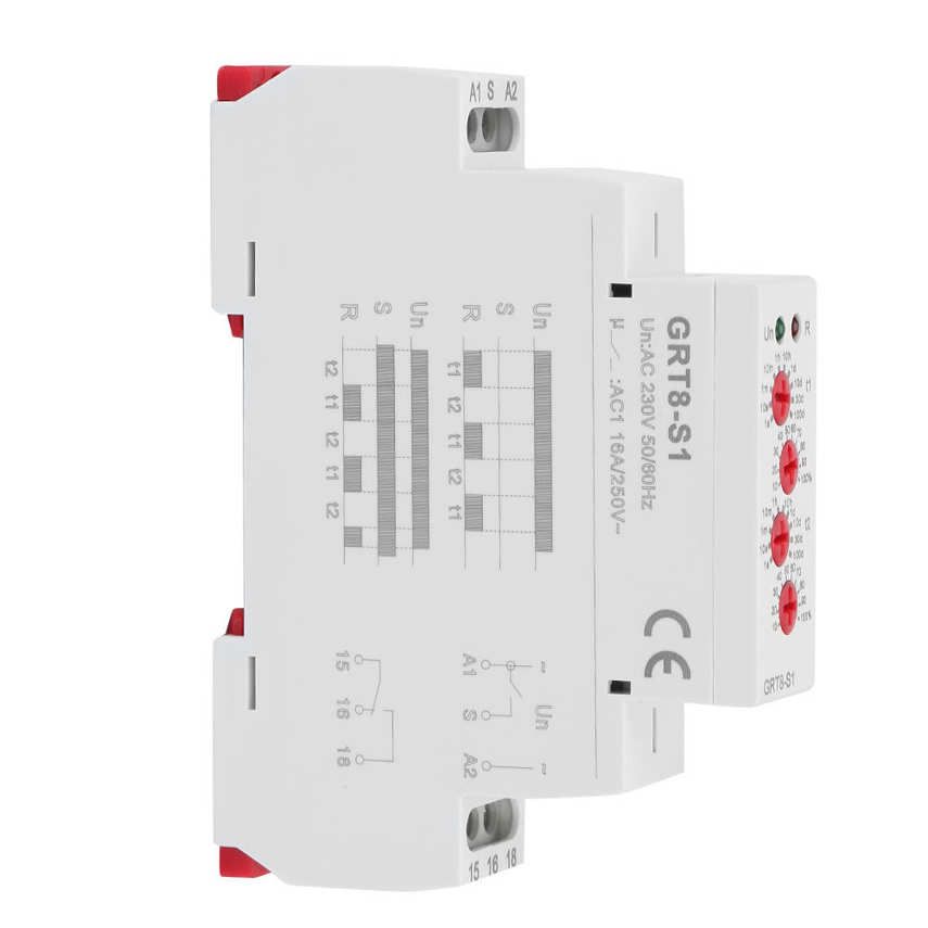 GRT8-S1 Mini Asymmetric Cycle Timer ON/OFF Repeat Relay 230V