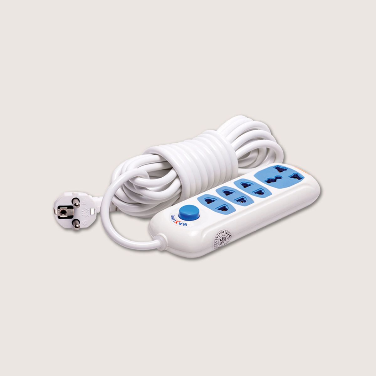 Maxline ML-0034 Multiplug 4 Port Extention Socket 2 Meters