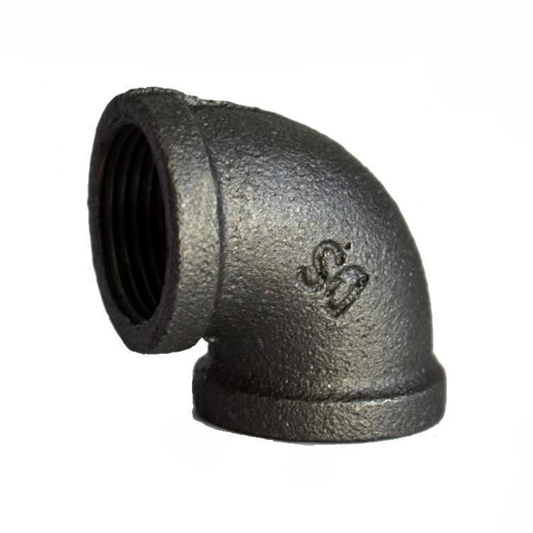 Black Malleable Iron Pipe Fitting 2 Way Elbow Pipe Fitting 3/4 inch