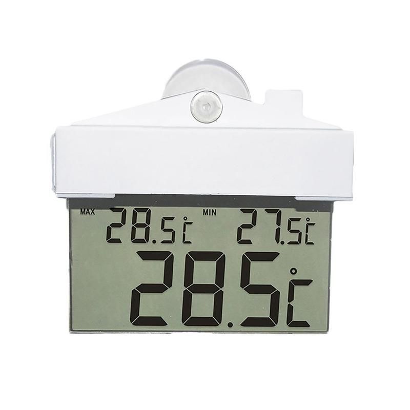 Transparent Thermometer Hydrometer LCD Digital Window Adhesive Cup Suction Measures Hygrometer Tape L2S2