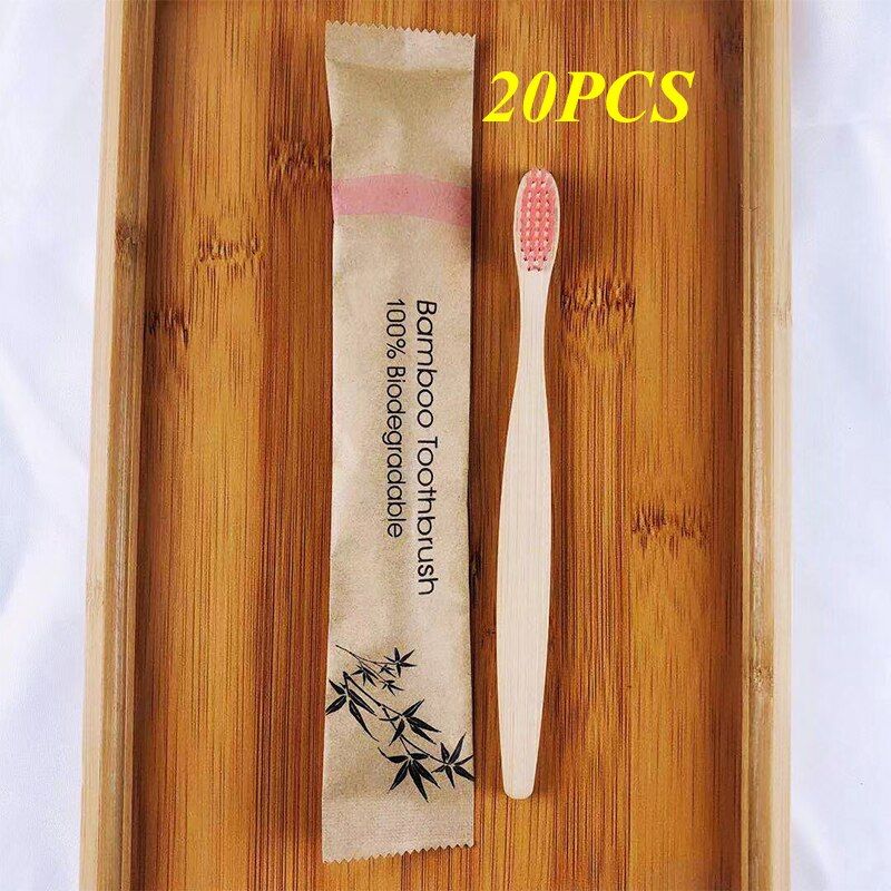 10/20Pcs Bamboo Toothbrush Soft Bristle Eco Friendly Biodegradable Resuable Wooden  Tooth Brush Oral Care for Whiten Teeth