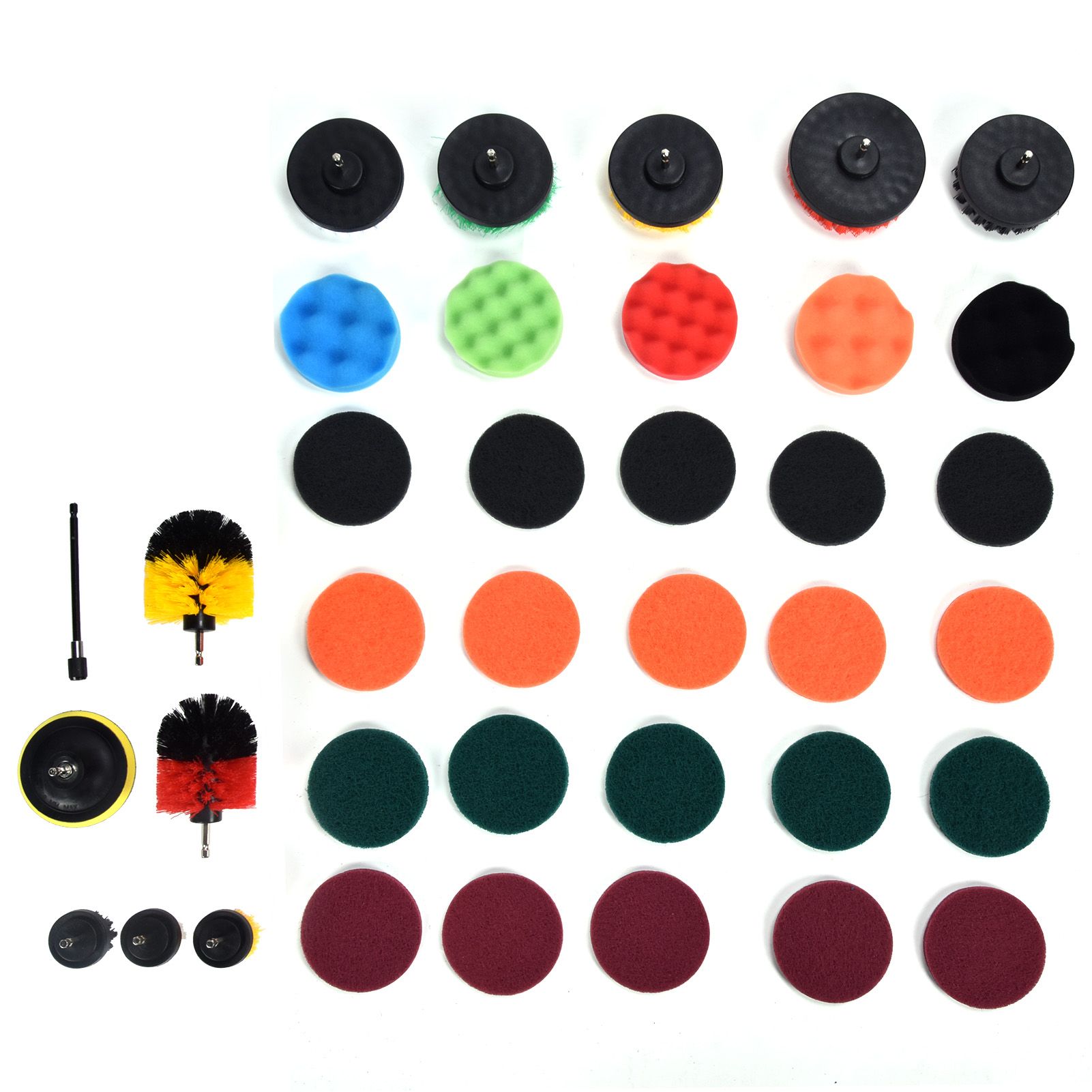 37PCS Drill Brush Attachments Set Scrub Pads And Sponge Power Scrubber K A