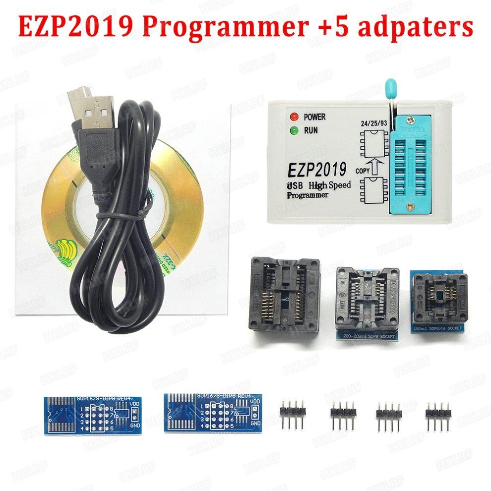 2019 Newest EZP2019 High-Speed USB SPI Programmer+12 Adapters Support 24 25 93 EEPROM 25 Flash Bios Chip
