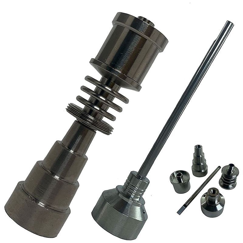 Titanium Nail with Carb Cap for Enail - Classic Style Universal Male Female - 20mm Coil - 10mm 14mm 18mm