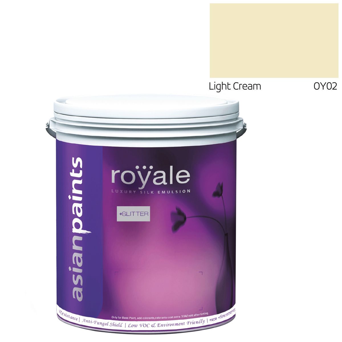 Asian Paints Royale Luxury Silk Emulsion Glitter (Gold) - Light Cream - 200 ML