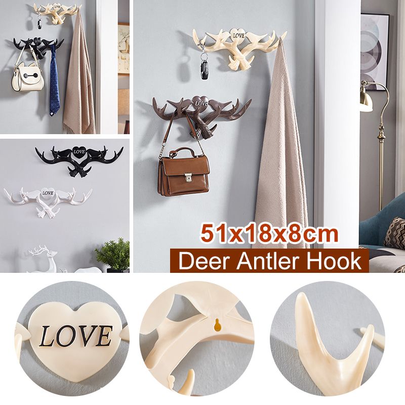 Accessories 50CM Antlers Clothes Hook On Wall Clothes Peg Deer Antlers Clothes Hanger Decor