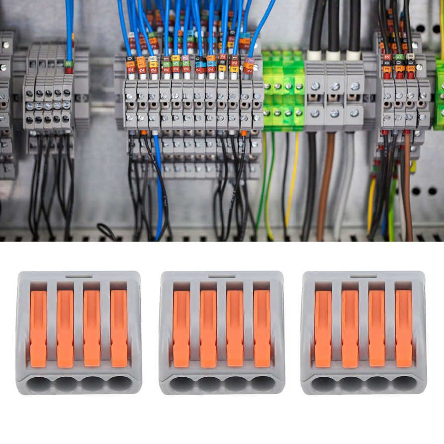 PCT Quick Connect Terminal 50Pcs Push Wire Wiring Connector Mini Fast Compact Blocks Paralleler