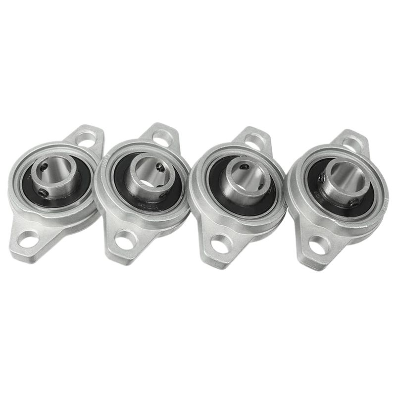4Pcs KFL001 12mm Zinc Alloy Self Aligning Pillow Block Flange Bearing Rhombic Bearing Housing