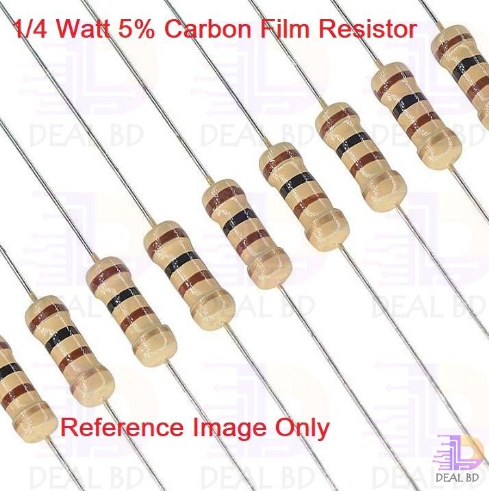 50Pcs- 1 Ohm Resistor 5% 1 Ohm Carbon Film 1 Ohm Resistors 1/4W Resistance 0.25 Watt 5% Tolerance Fixed Resistors 2 Pin Leads
