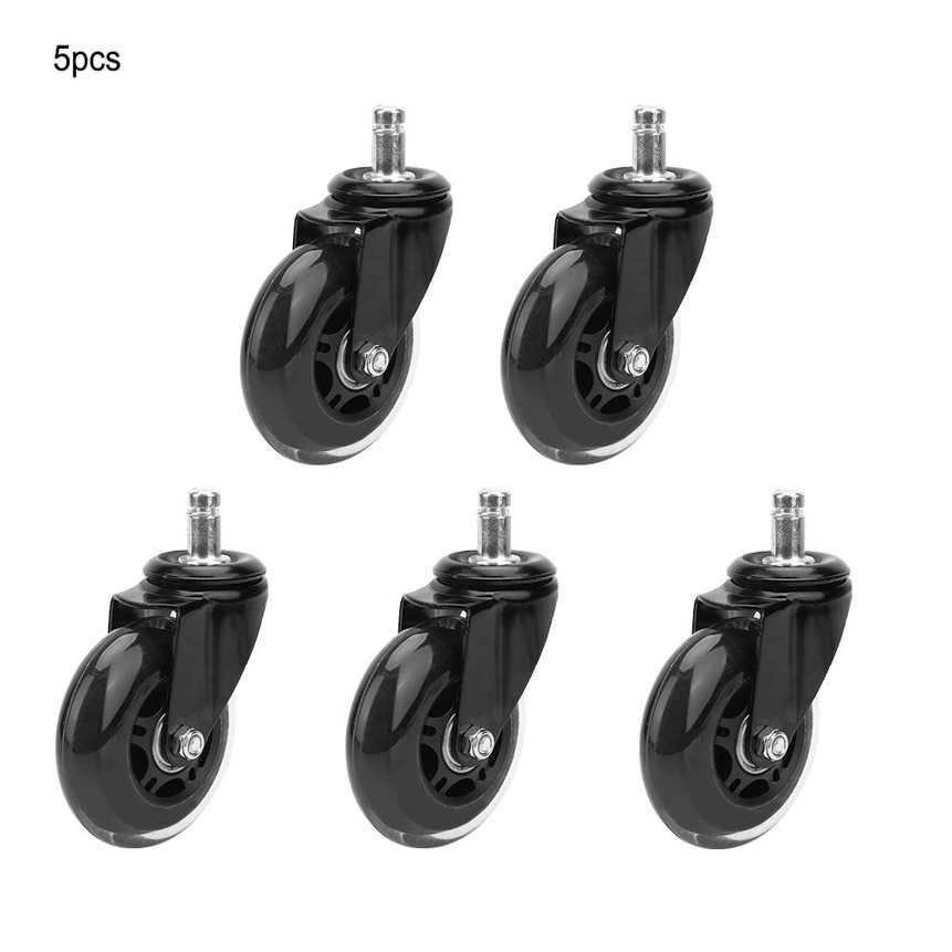 5x 3 Inch Heavy Duty Wheels Office Wheel Soft Casters For Hard Floors Home