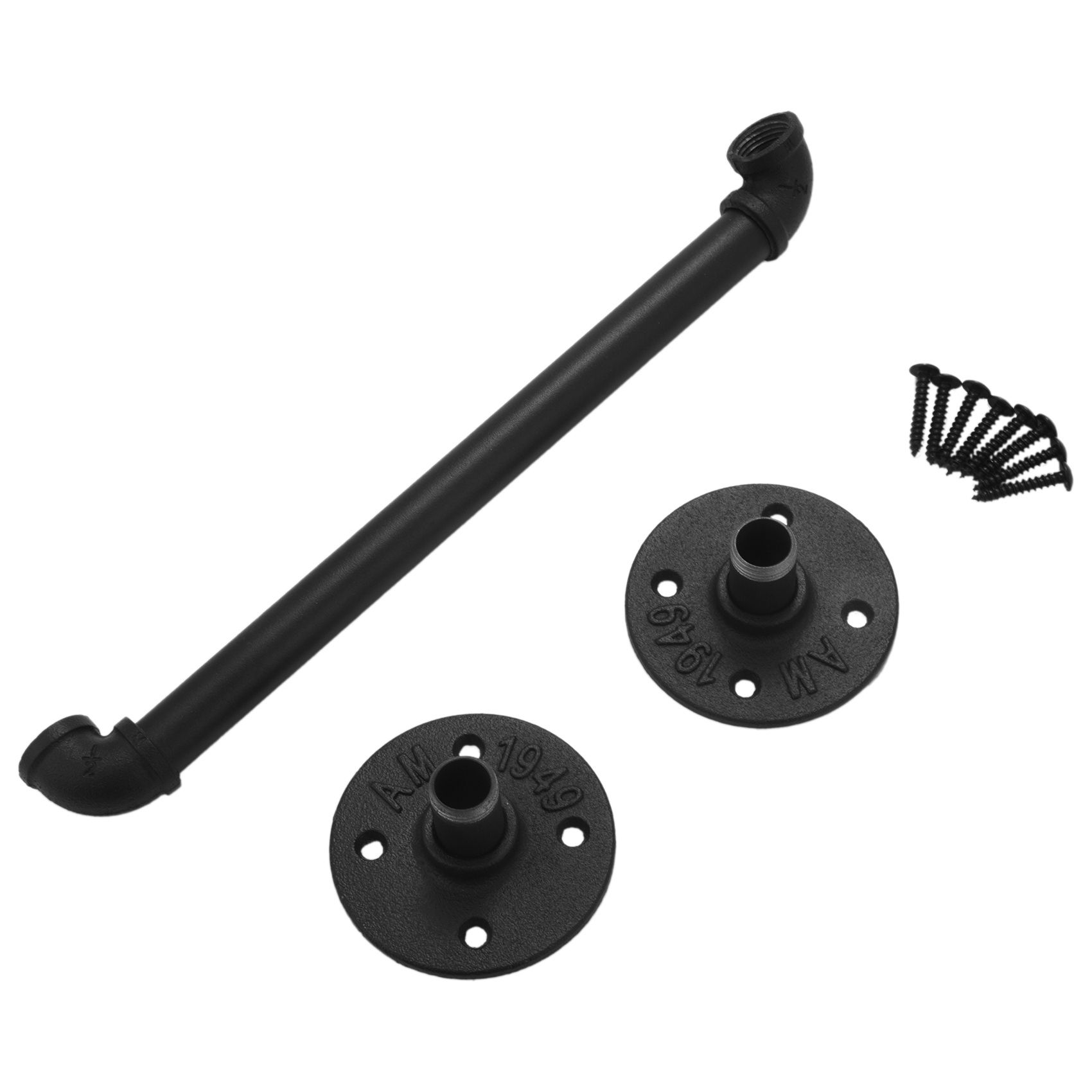 2X 15 Inch Pipe Industrial Style Black Barn Door Handle for Sliding Barn Door Gates Garages Sheds Furniture