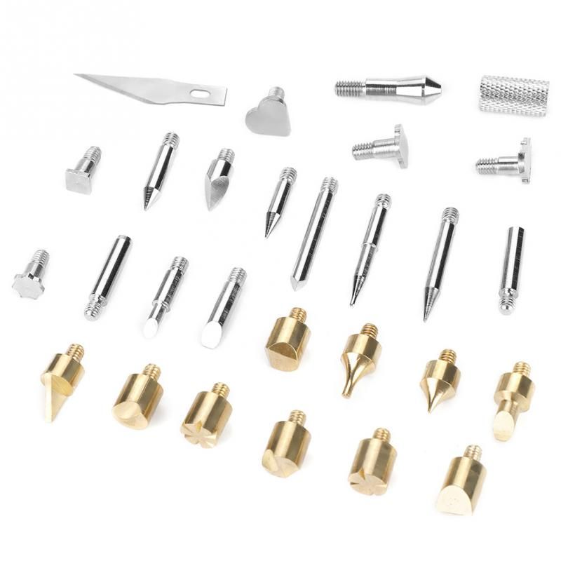 28pcs/set Wood Burning Pen Tips Soldering Iron Tip Set Pyrography Craft Replacement Parts Pyrography Cutting Blade Tip Tool