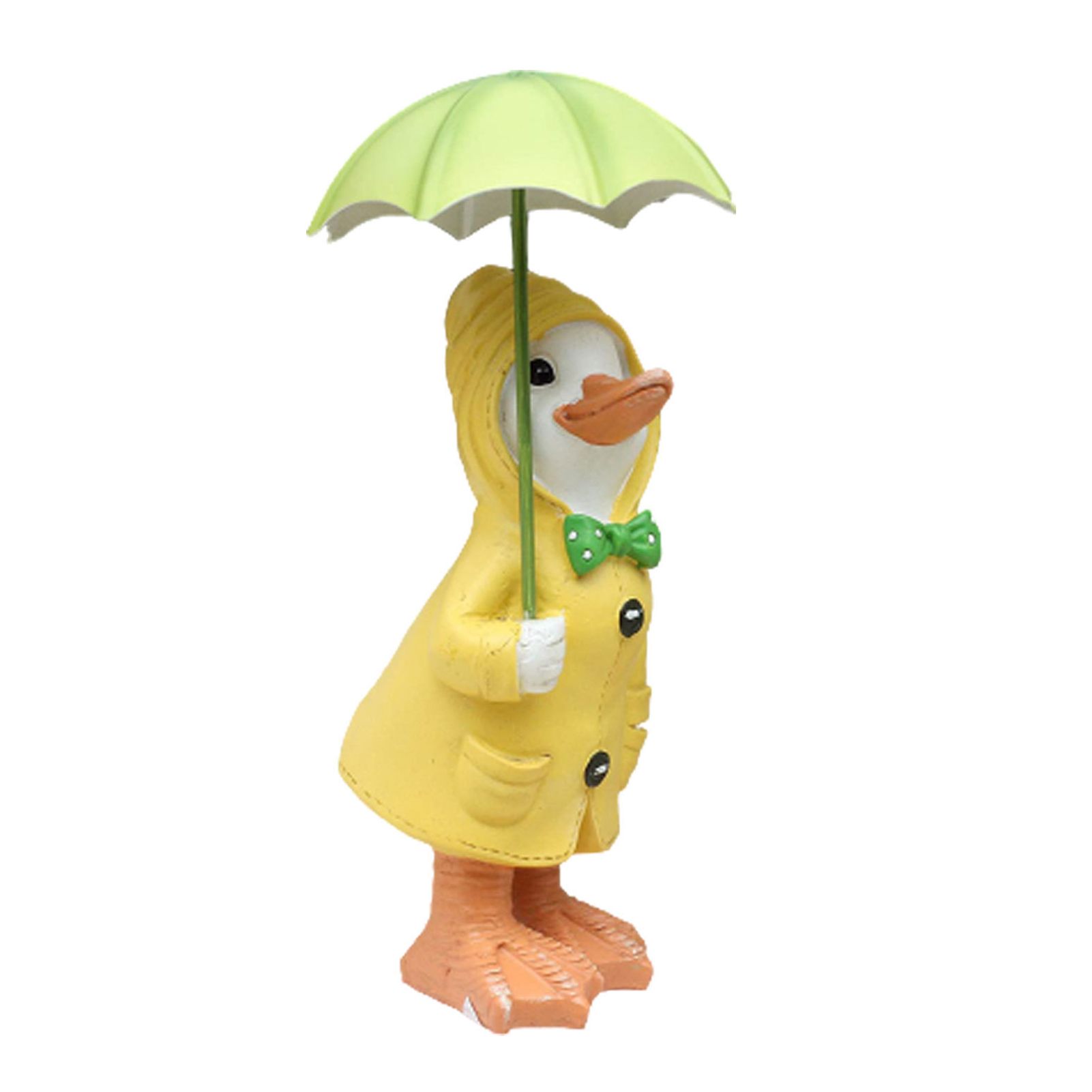 Duck Figurine Cheerful Nice-looking Raincoat Duck Sculpture