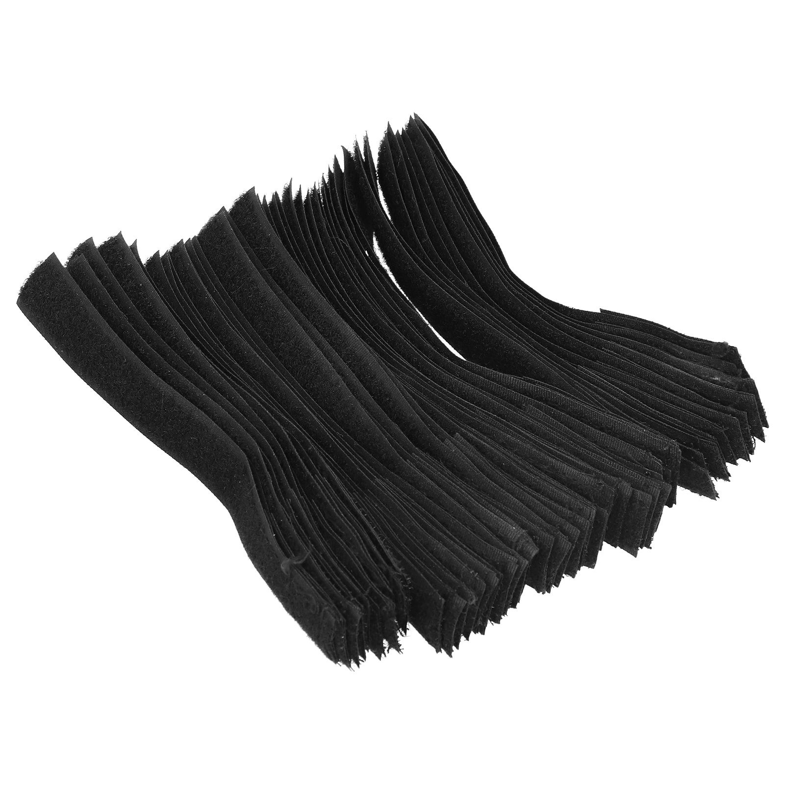 50Pcs Hook And Loop Ties Black Integrated Burr Buckle Wire Extension Cable Fa BY